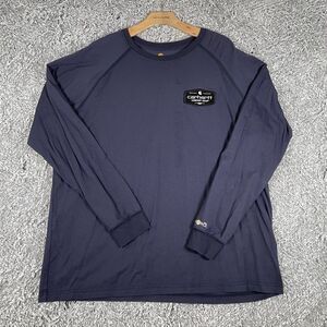 Carhartt FR T-Shirt Men's XL Long Sleeve Navy Blue CAT 2112 Pyrosafe Antex